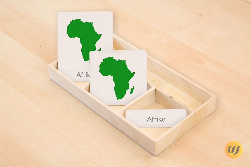 Nomenklaurkarten zu den Erdteilen - Afrika in grün