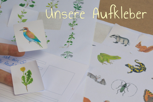 (A6 Karten mit 2 Aufklebern pro Tier - Schulausgangsschrift)
