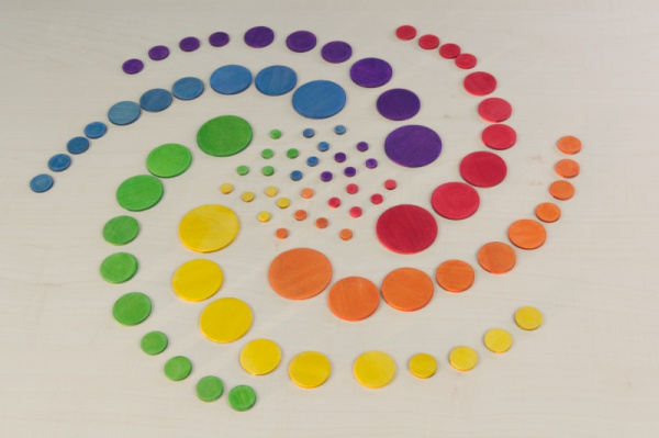 180 Kreise - 12 Farbkreisfarben (Primär-, Sekundär- und Tertiärfarben)