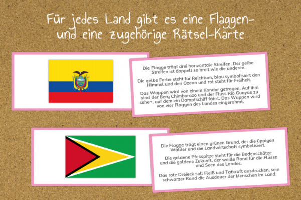 Montessori-Puzzlekarten-Alternative und Ergänzung - Länder und Flaggen der Erde (Download)