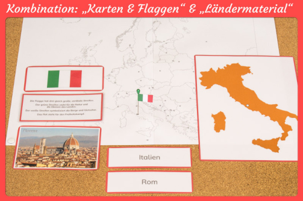 Montessori-Puzzlekarten-Alternative und Ergänzung - Länder und Flaggen der Erde (Download)