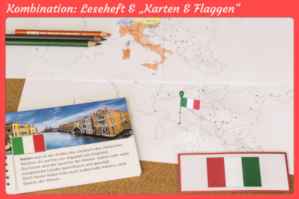 Montessori-Puzzlekarten-Alternative und Ergänzung - Länder und Flaggen der Erde (Download)