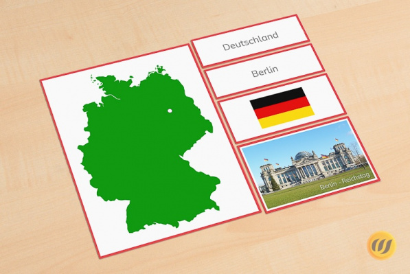 Länder Europas - 46 Länder passend zur Montessori Puzzlekarte