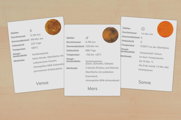 12 Steckbriefe Planeten (Download) 12 Steckbriefe Planeten (Download)