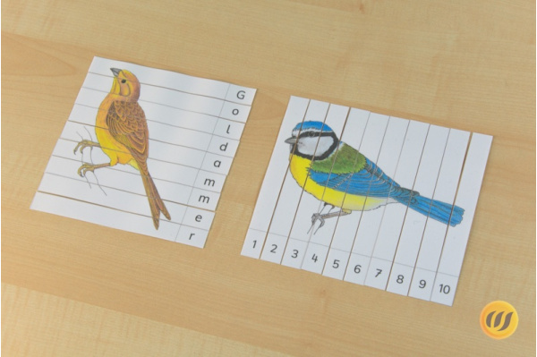 Streifen-Puzzle Europäische Vögel (Download) streifenpuzzle_voegel