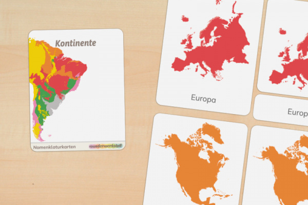 Nomenklaturkarten Kontinente der Erde