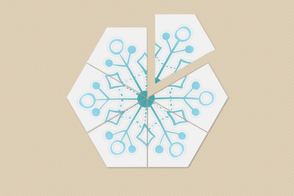 Schneeflocken Hexagaon-Puzzle (Download) puzzle_flocken