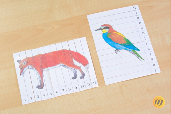 Tiere Europas Streifen-Puzzle (Download) streifen_europa