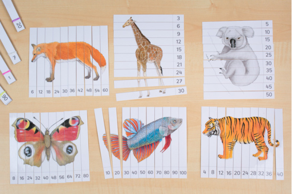 Streifen-Puzzle MALREIHEN (Download) streifen_mathe_1_2