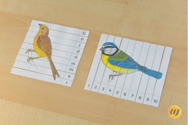 Streifen-Puzzle Europäische Vögel (Download) streifenpuzzle_voegel