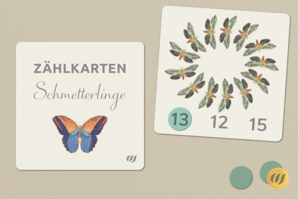 20 Zählkarten Schmetterlinge zaehl_titel_schmetter