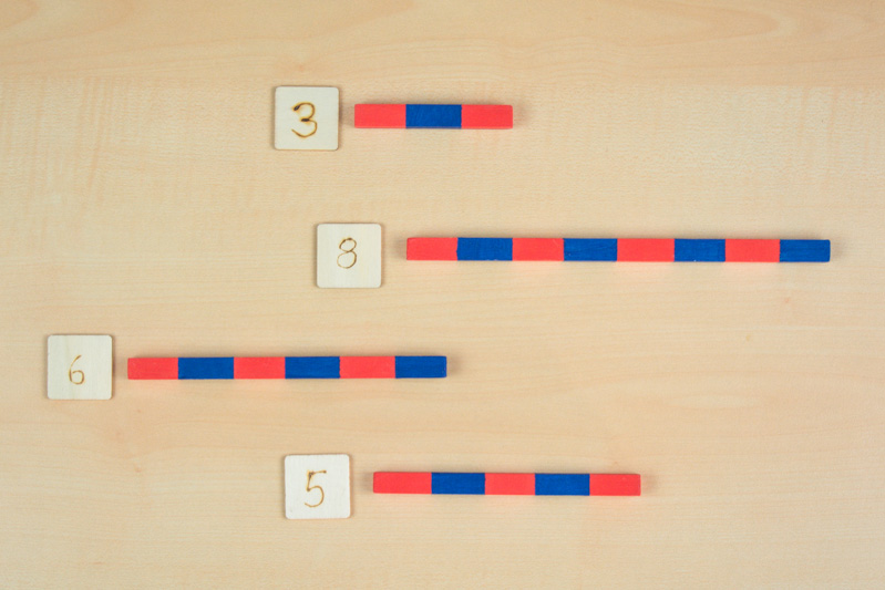 Numerische Stangen mit Ziffernkarten